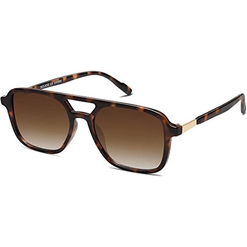 Sojos Retro Aviator Sunglasses Women Men Trendy Rectangle Shades