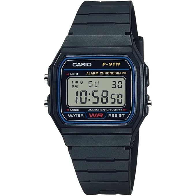 Casio F91W Series | Digital Watch | Water Resistant | LED Light