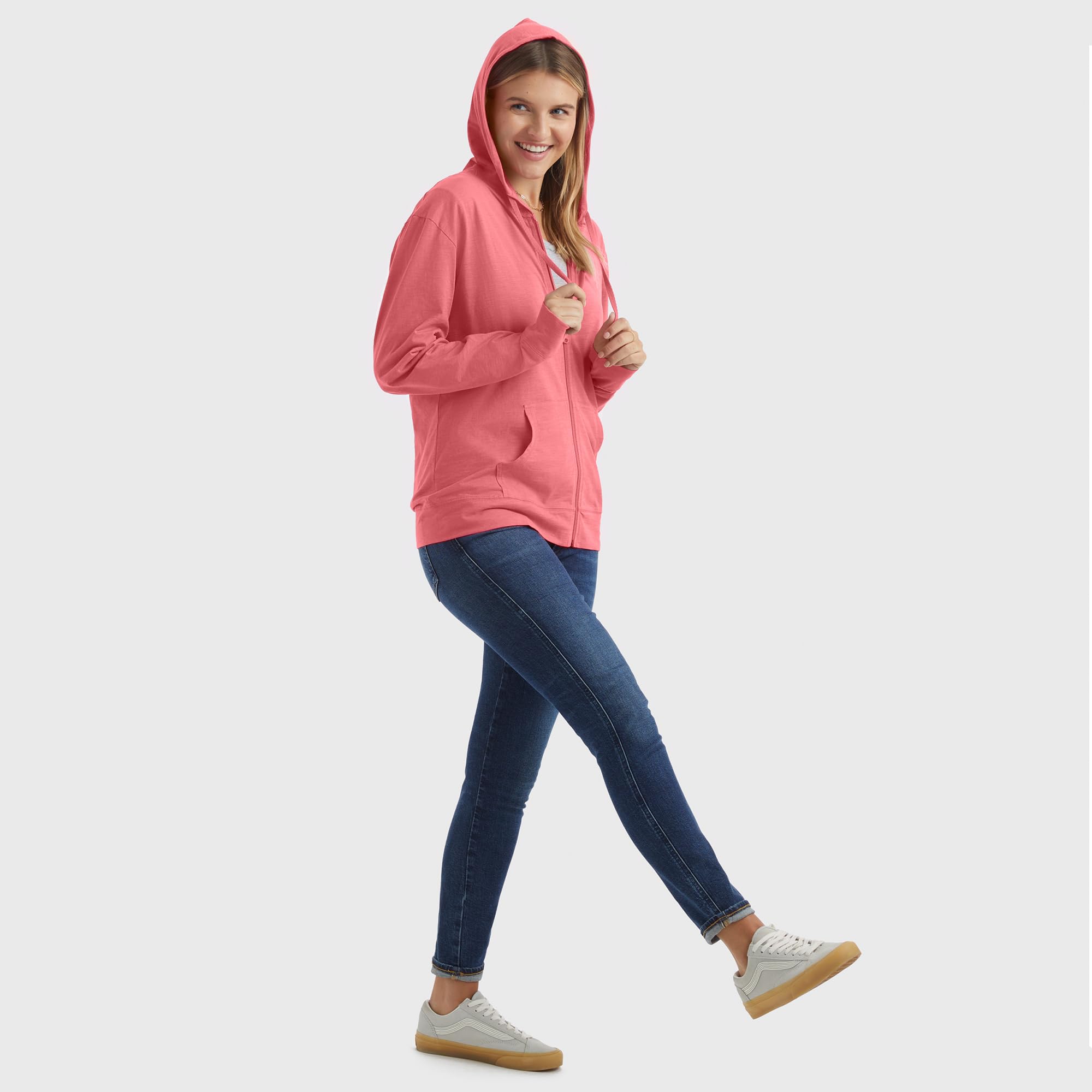 Hanes Women's Lightweight Full Zip Hoodie