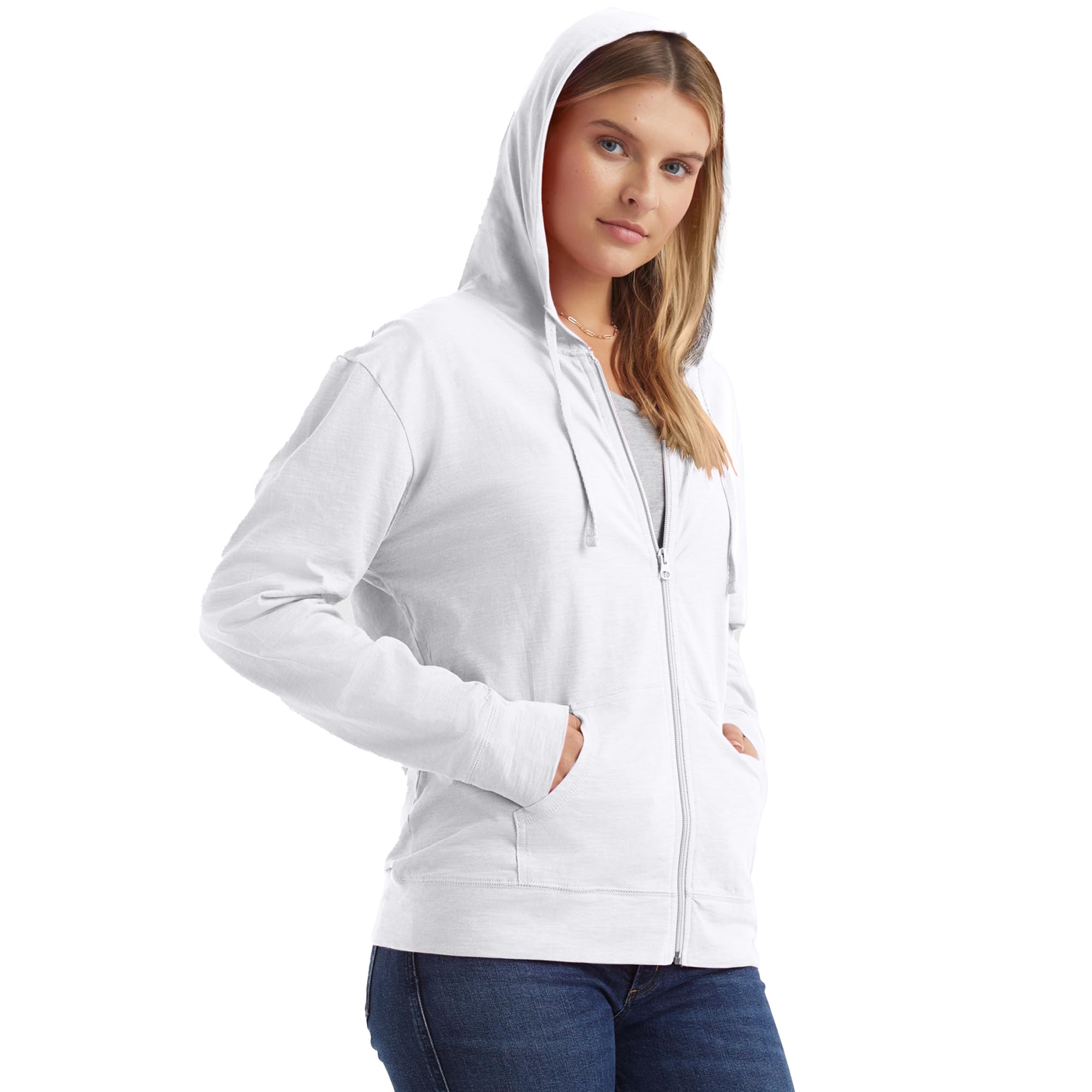 Hanes Women's Lightweight Full Zip Hoodie
