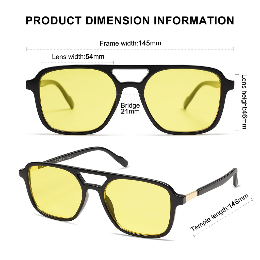 Sojos Retro Aviator Sunglasses Women Men Trendy Rectangle Shades