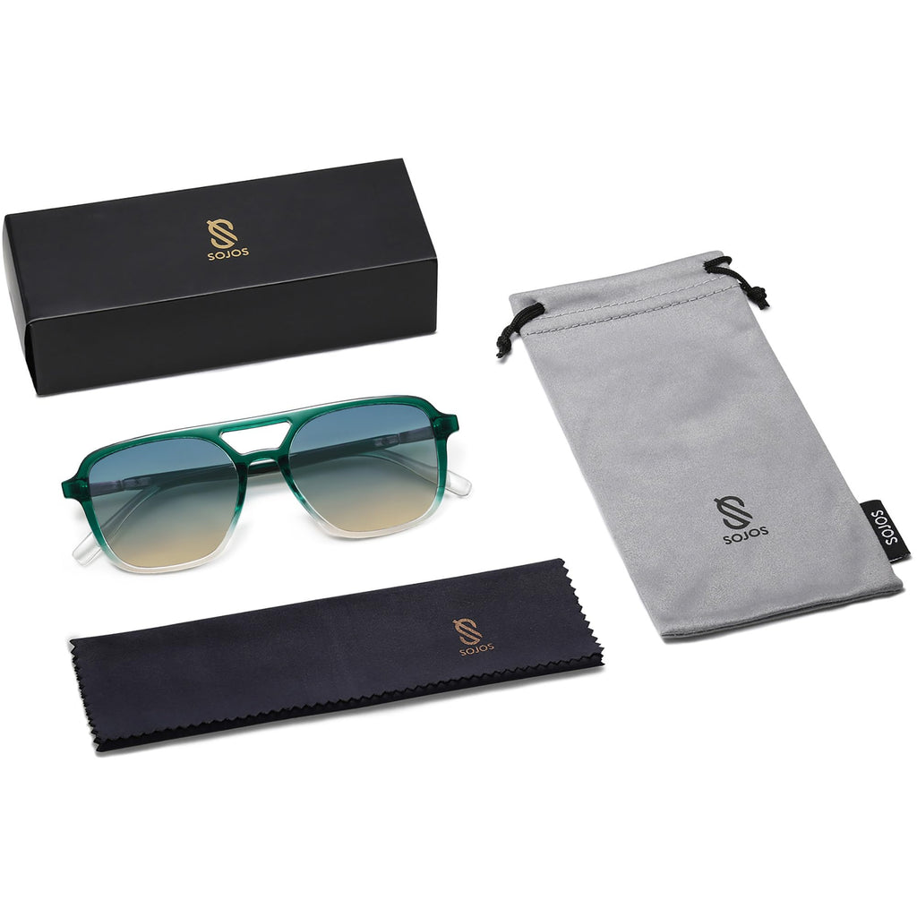 Sojos Retro Aviator Sunglasses Women Men Trendy Rectangle Shades
