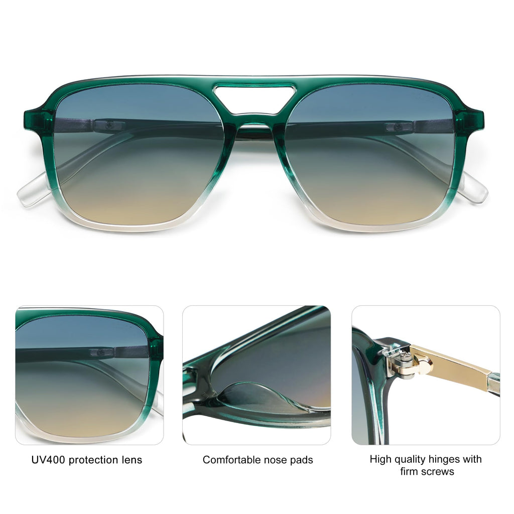 Sojos Retro Aviator Sunglasses Women Men Trendy Rectangle Shades