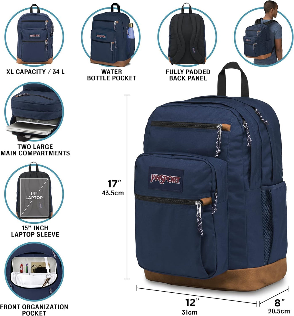 JanSport Cool Backpack, with 15-inch Laptop Sleeve - Large Computer Bag Rucksack with 2 Compartments, Ergonomic Straps