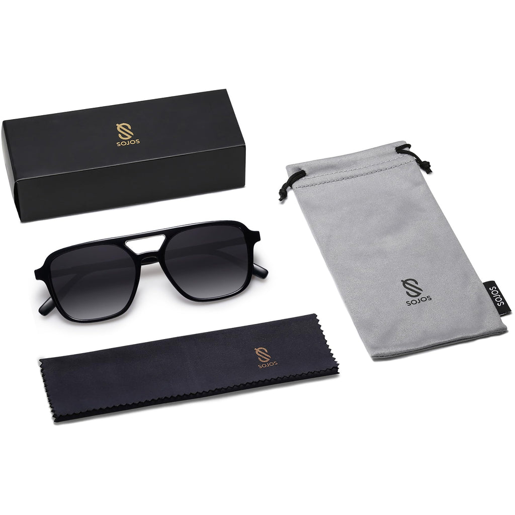 Sojos Retro Aviator Sunglasses Women Men Trendy Rectangle Shades