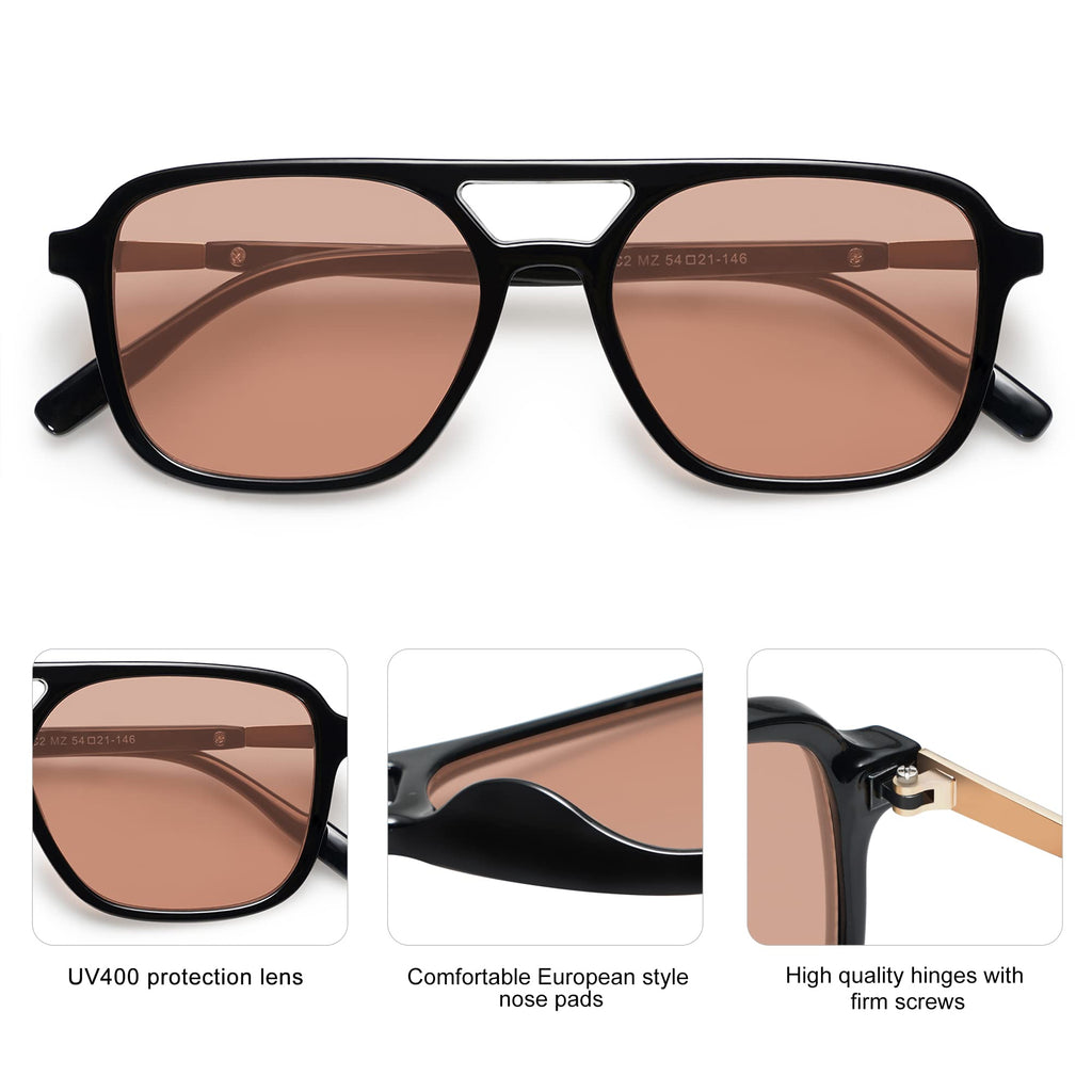 Sojos Retro Aviator Sunglasses Women Men Trendy Rectangle Shades