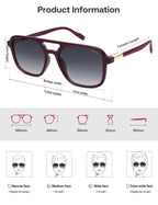 Sojos Retro Aviator Sunglasses Women Men Trendy Rectangle Shades