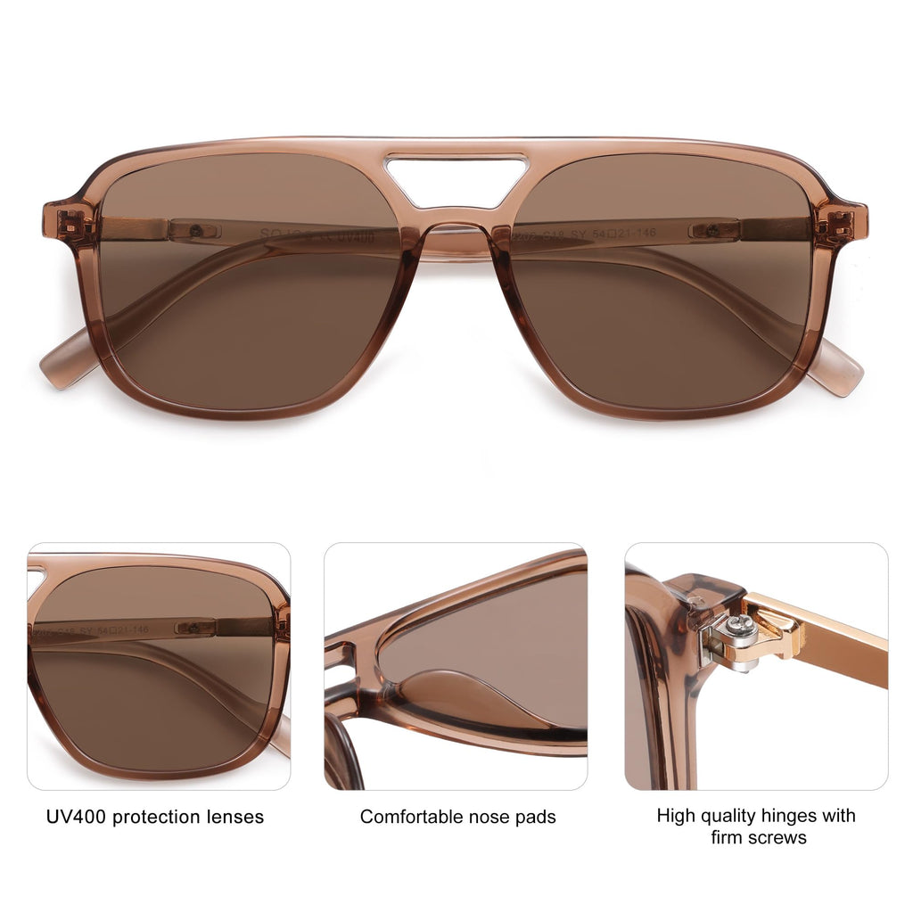 Sojos Retro Aviator Sunglasses Women Men Trendy Rectangle Shades