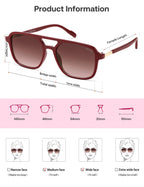 Sojos Retro Aviator Sunglasses Women Men Trendy Rectangle Shades