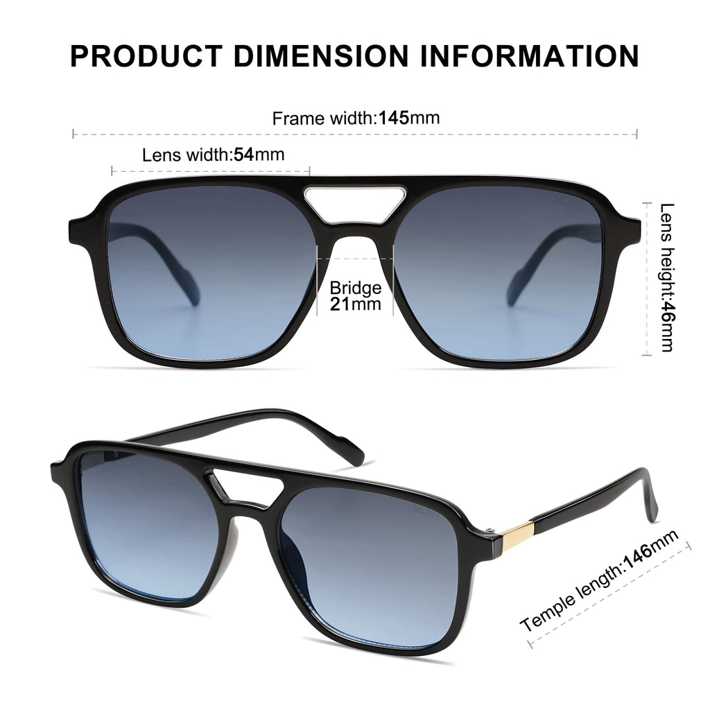 Sojos Retro Aviator Sunglasses Women Men Trendy Rectangle Shades