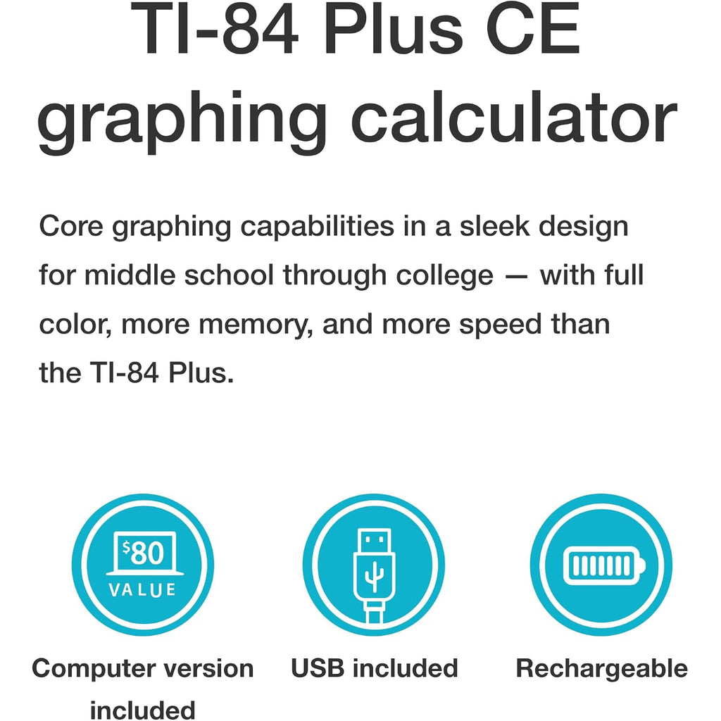 Texas Instruments Ti-84 Plus CE Graphing Calculator