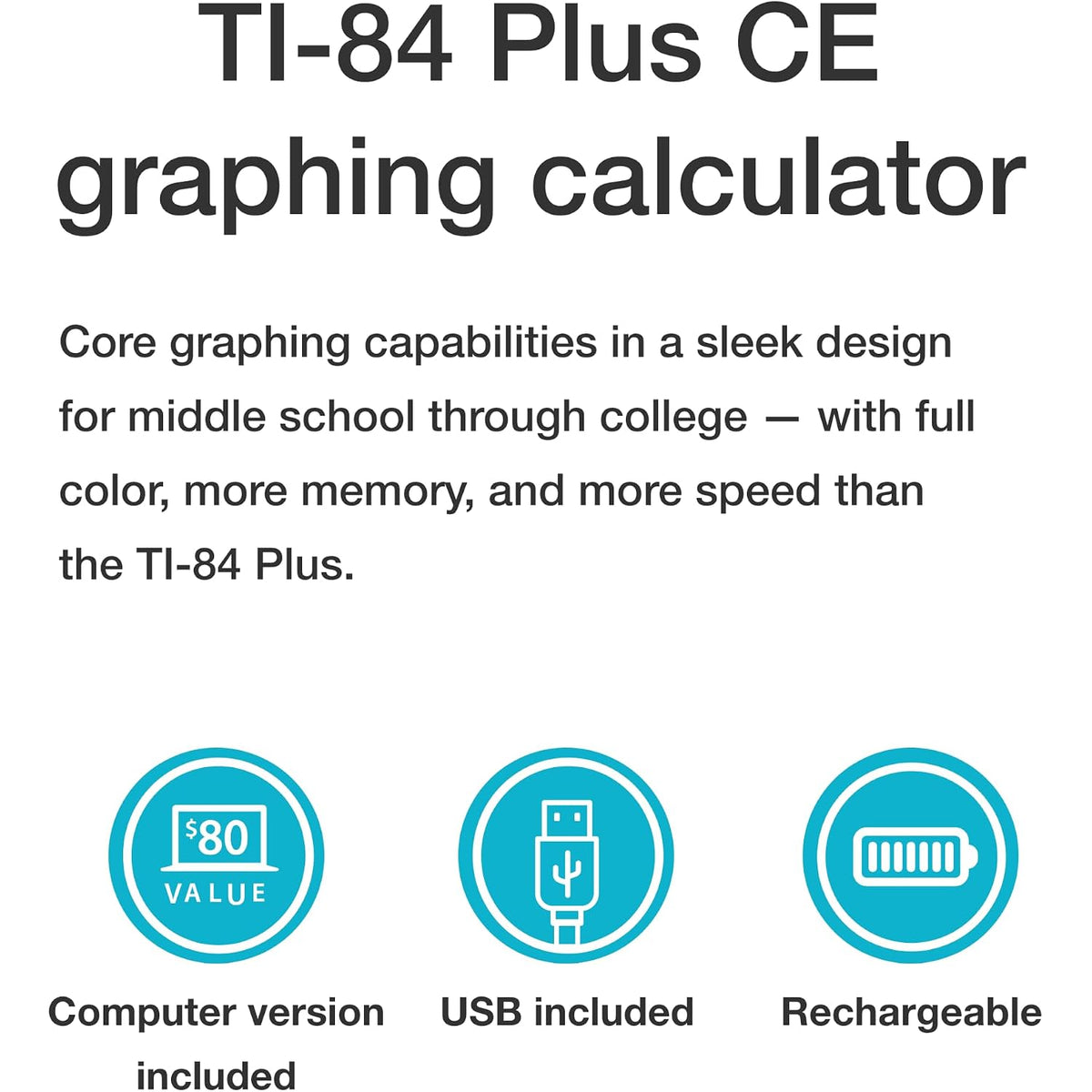 Texas Instruments Ti-84 Plus CE Graphing Calculator