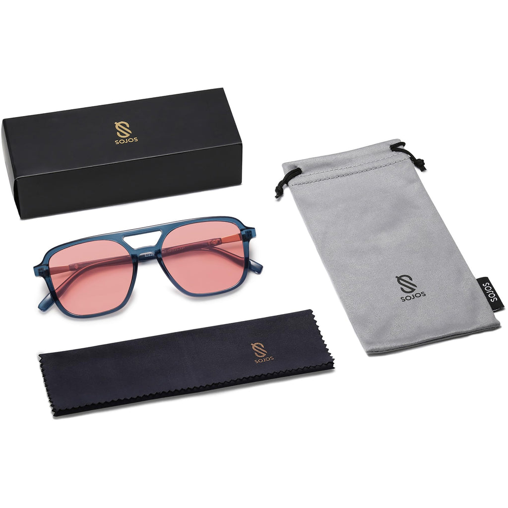 Sojos Retro Aviator Sunglasses Women Men Trendy Rectangle Shades