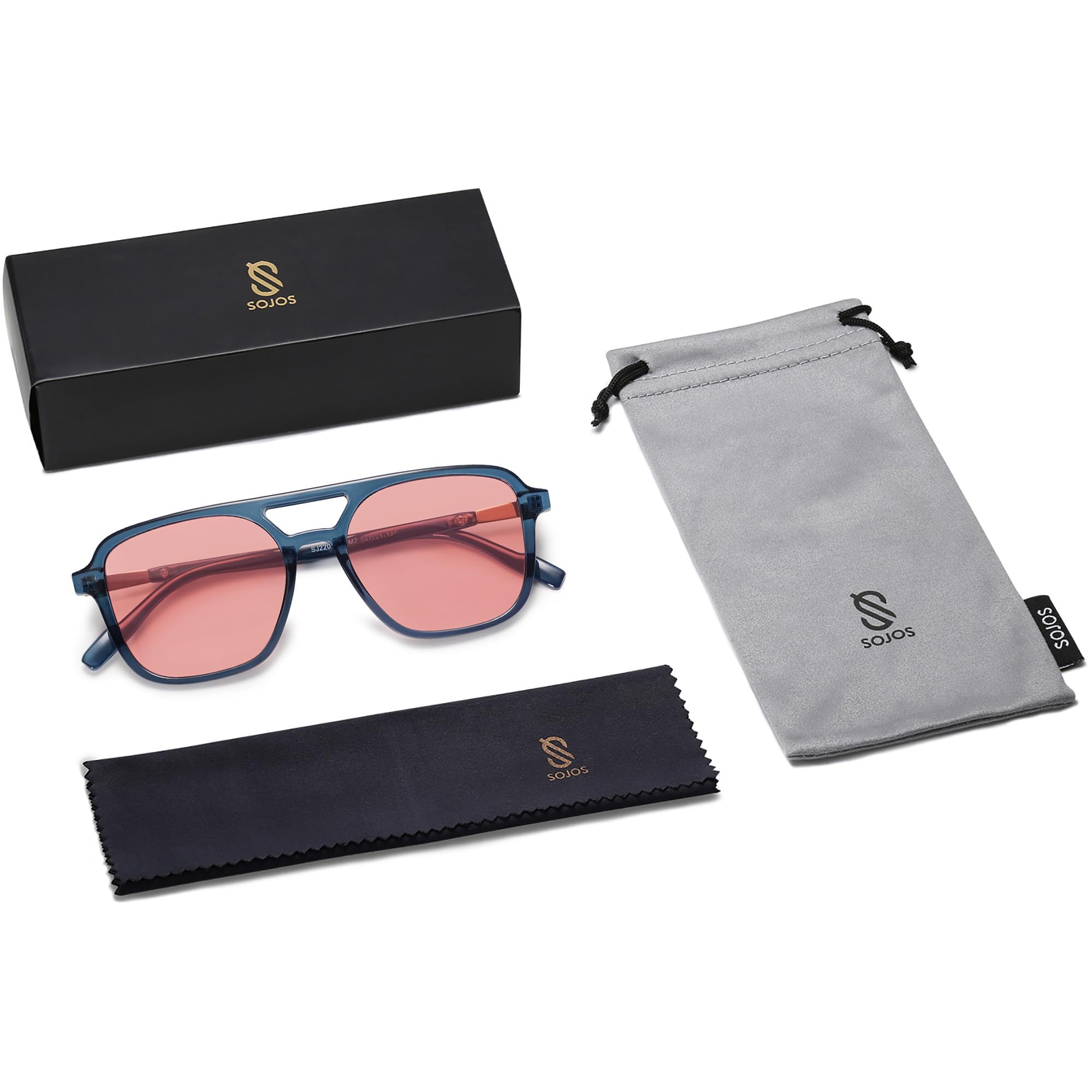 Sojos Retro Aviator Sunglasses Women Men Trendy Rectangle Shades