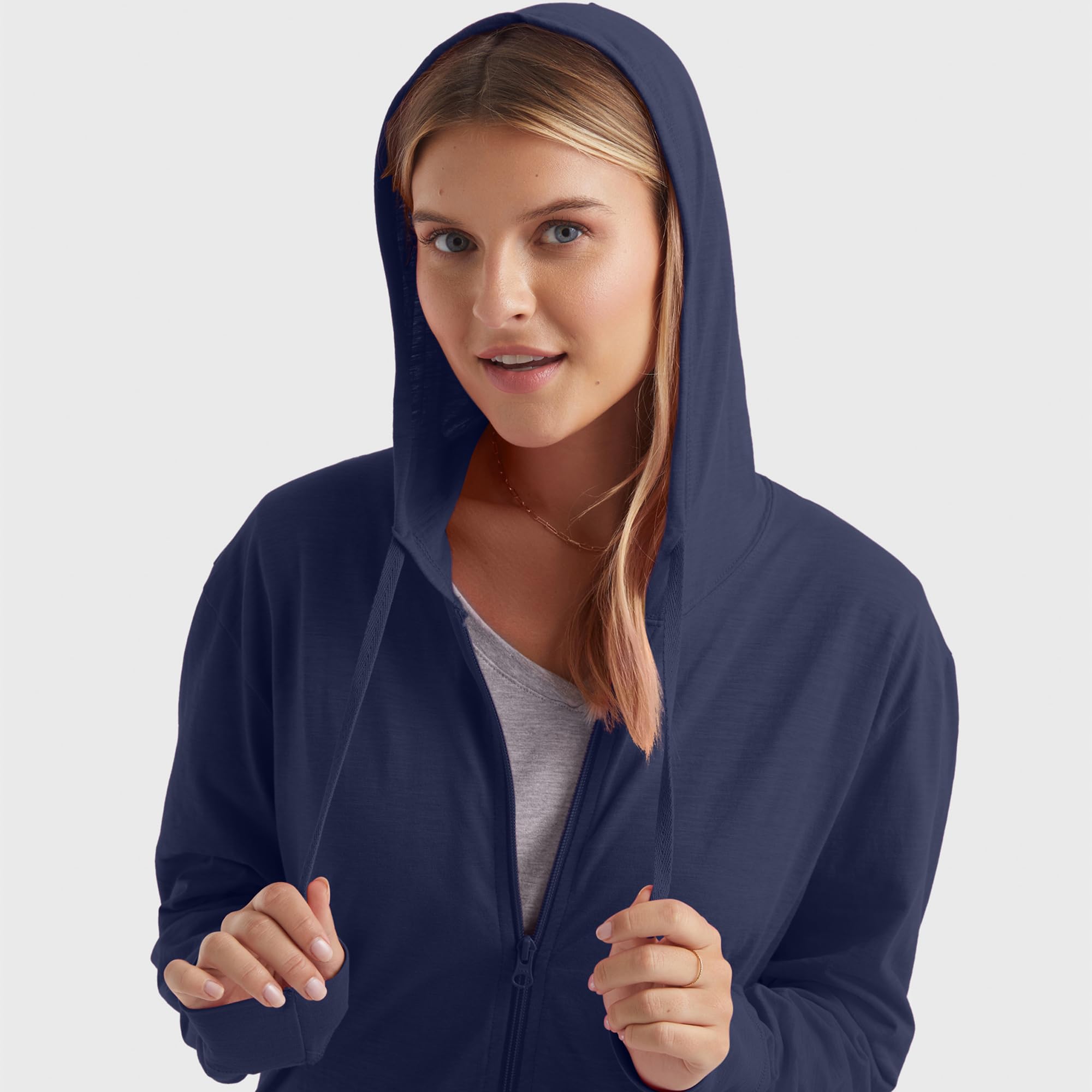 Hanes Women's Lightweight Full Zip Hoodie