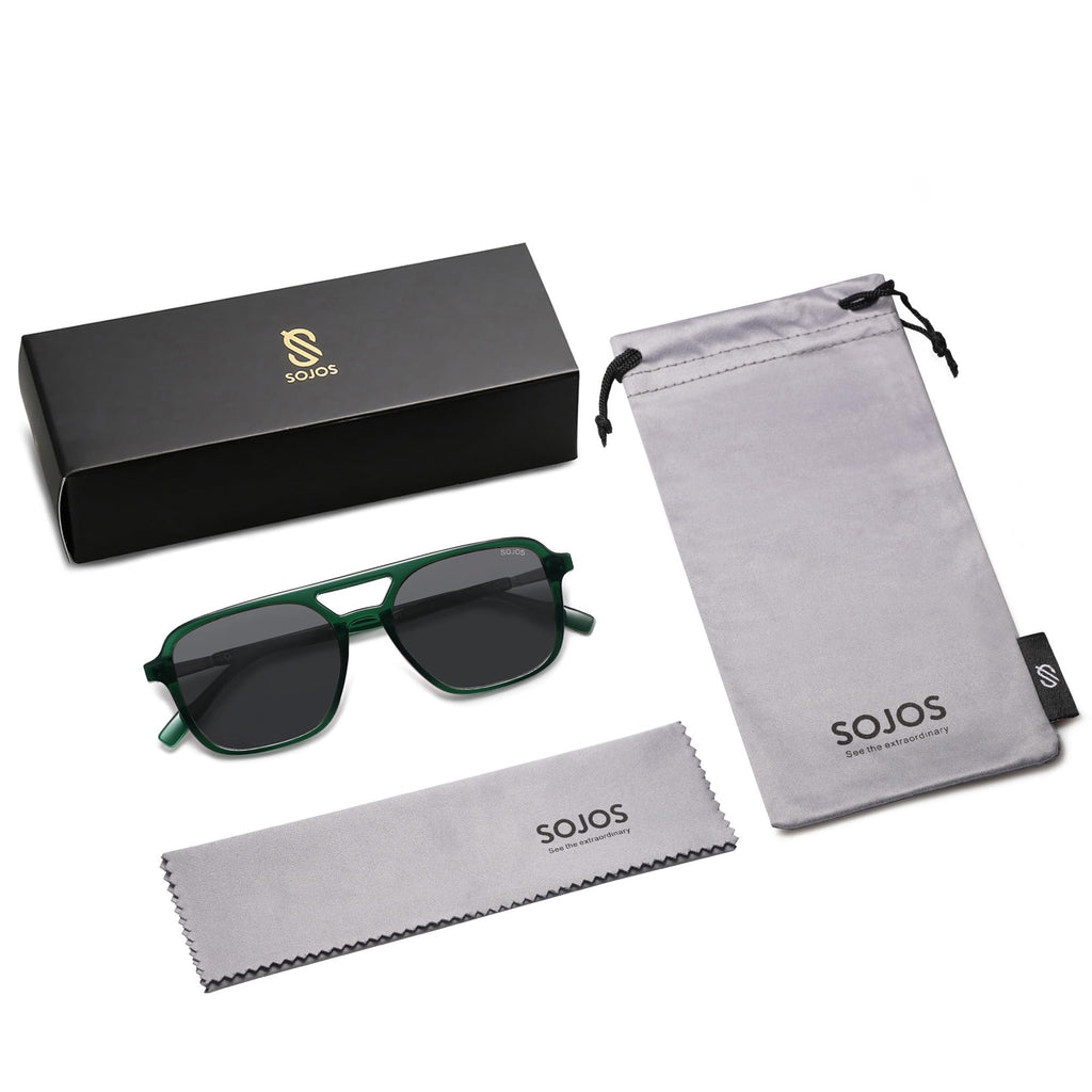 Sojos Retro Aviator Sunglasses Women Men Trendy Rectangle Shades