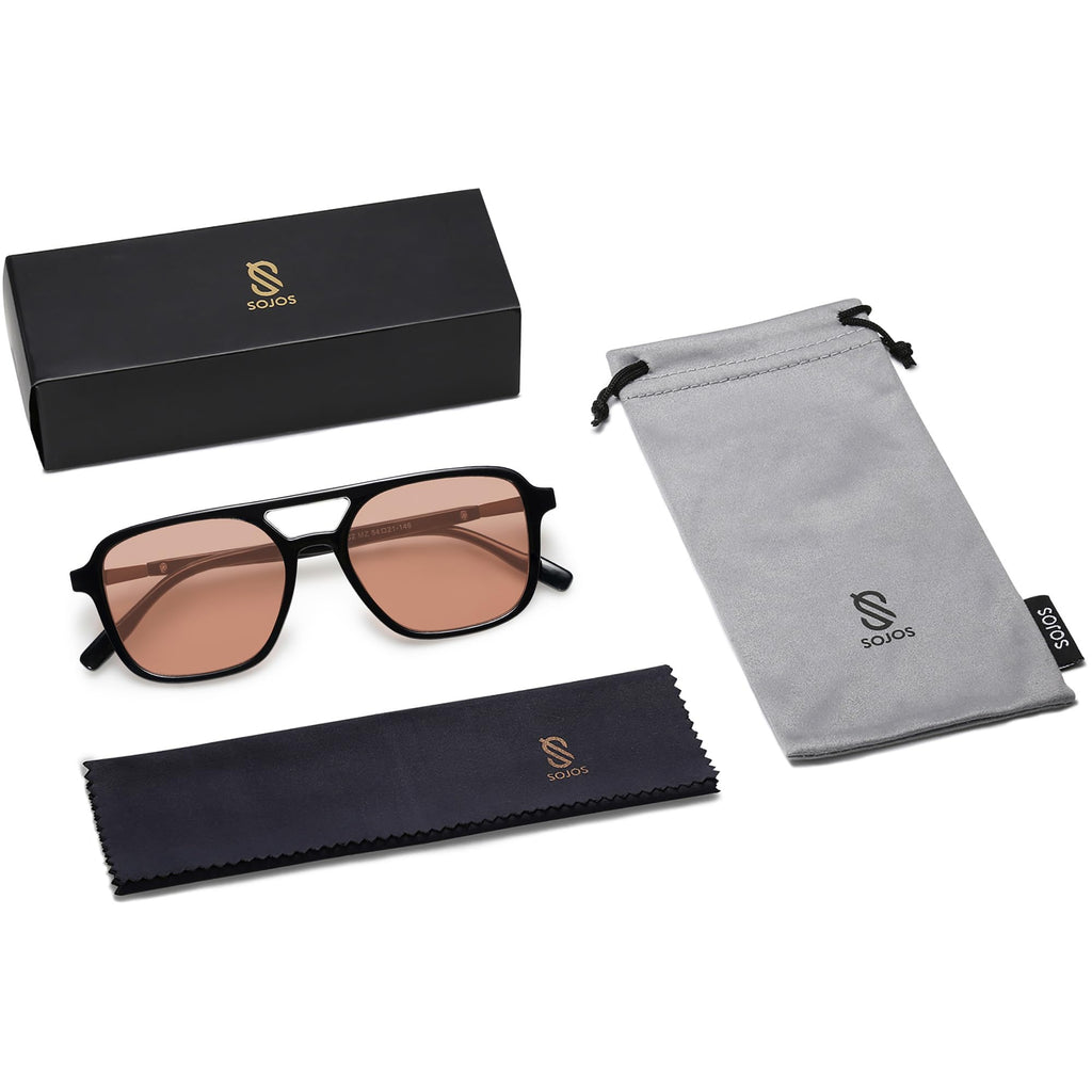 Sojos Retro Aviator Sunglasses Women Men Trendy Rectangle Shades