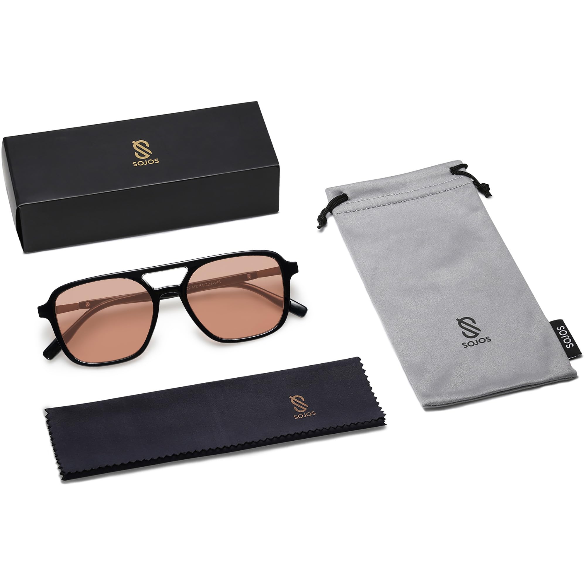 Sojos Retro Aviator Sunglasses Women Men Trendy Rectangle Shades