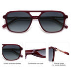 Sojos Retro Aviator Sunglasses Women Men Trendy Rectangle Shades