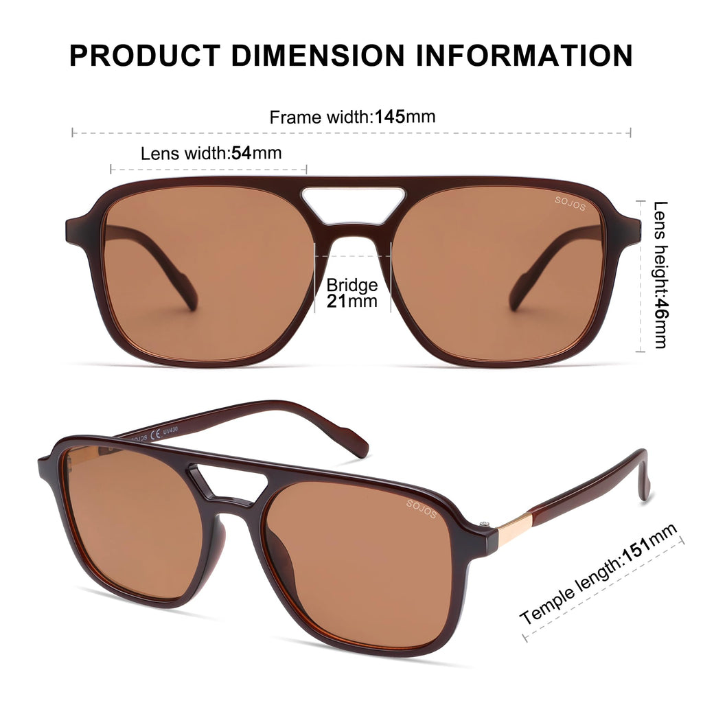 Sojos Retro Aviator Sunglasses Women Men Trendy Rectangle Shades