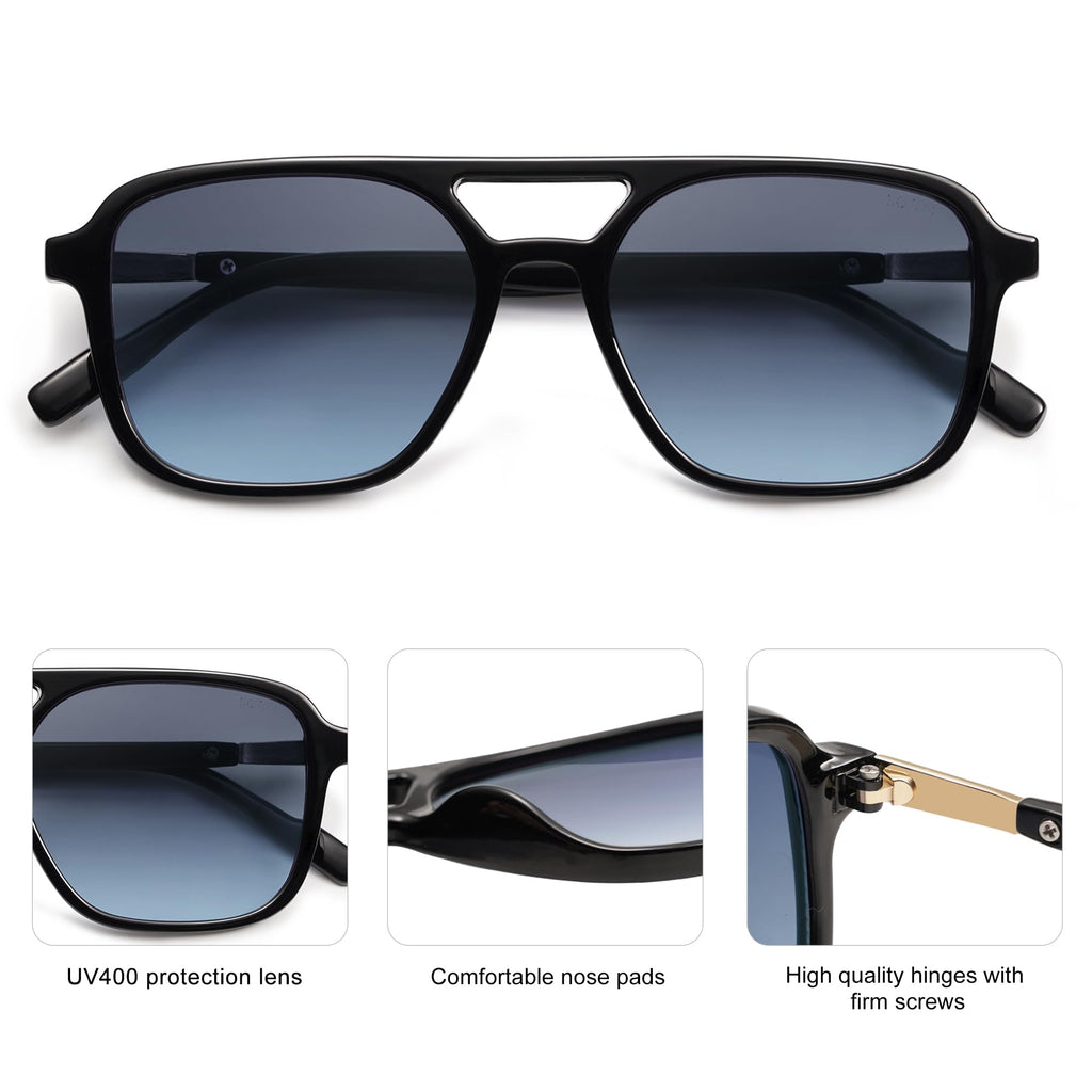 Sojos Retro Aviator Sunglasses Women Men Trendy Rectangle Shades