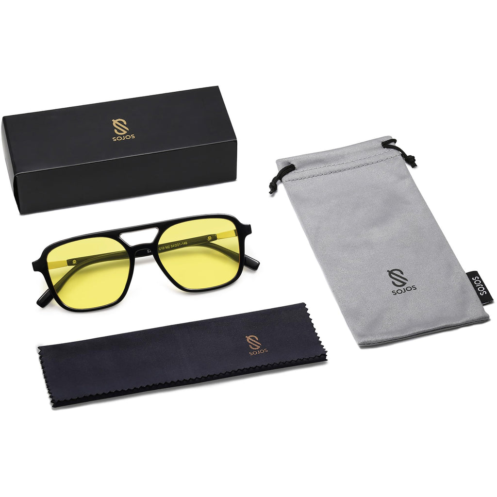 Sojos Retro Aviator Sunglasses Women Men Trendy Rectangle Shades