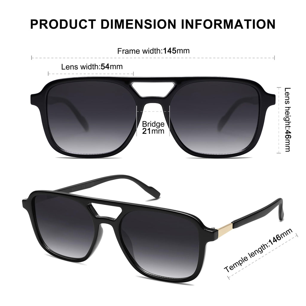 Sojos Retro Aviator Sunglasses Women Men Trendy Rectangle Shades