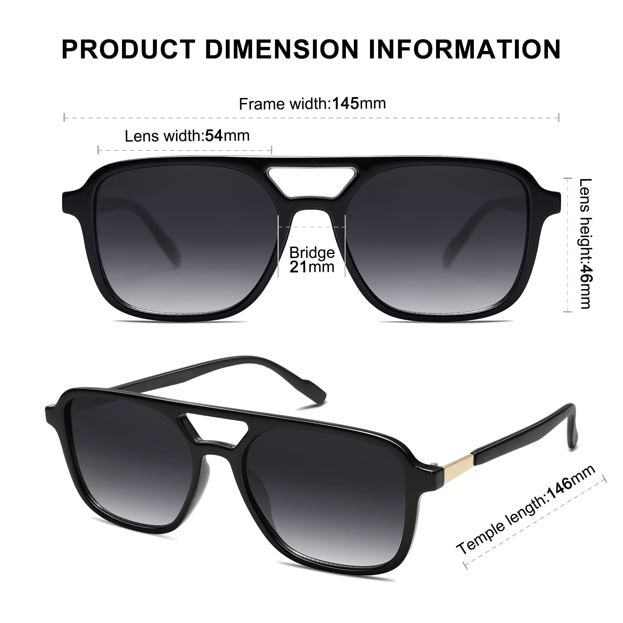 Sojos Retro Aviator Sunglasses Women Men Trendy Rectangle Shades