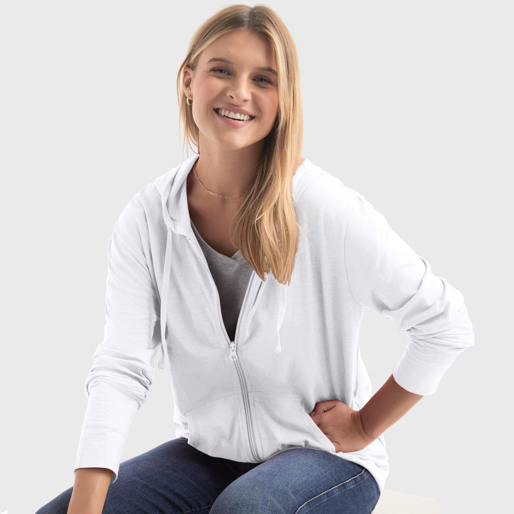 Hanes Women's Lightweight Full Zip Hoodie