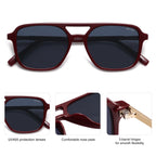 Sojos Retro Aviator Sunglasses Women Men Trendy Rectangle Shades