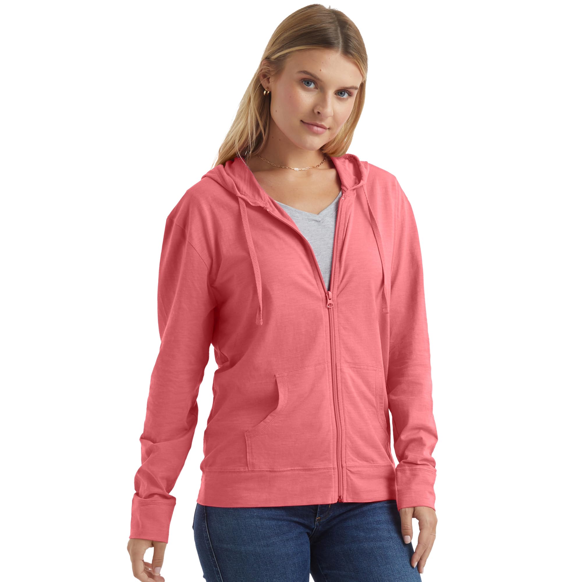Hanes Women's Lightweight Full Zip Hoodie