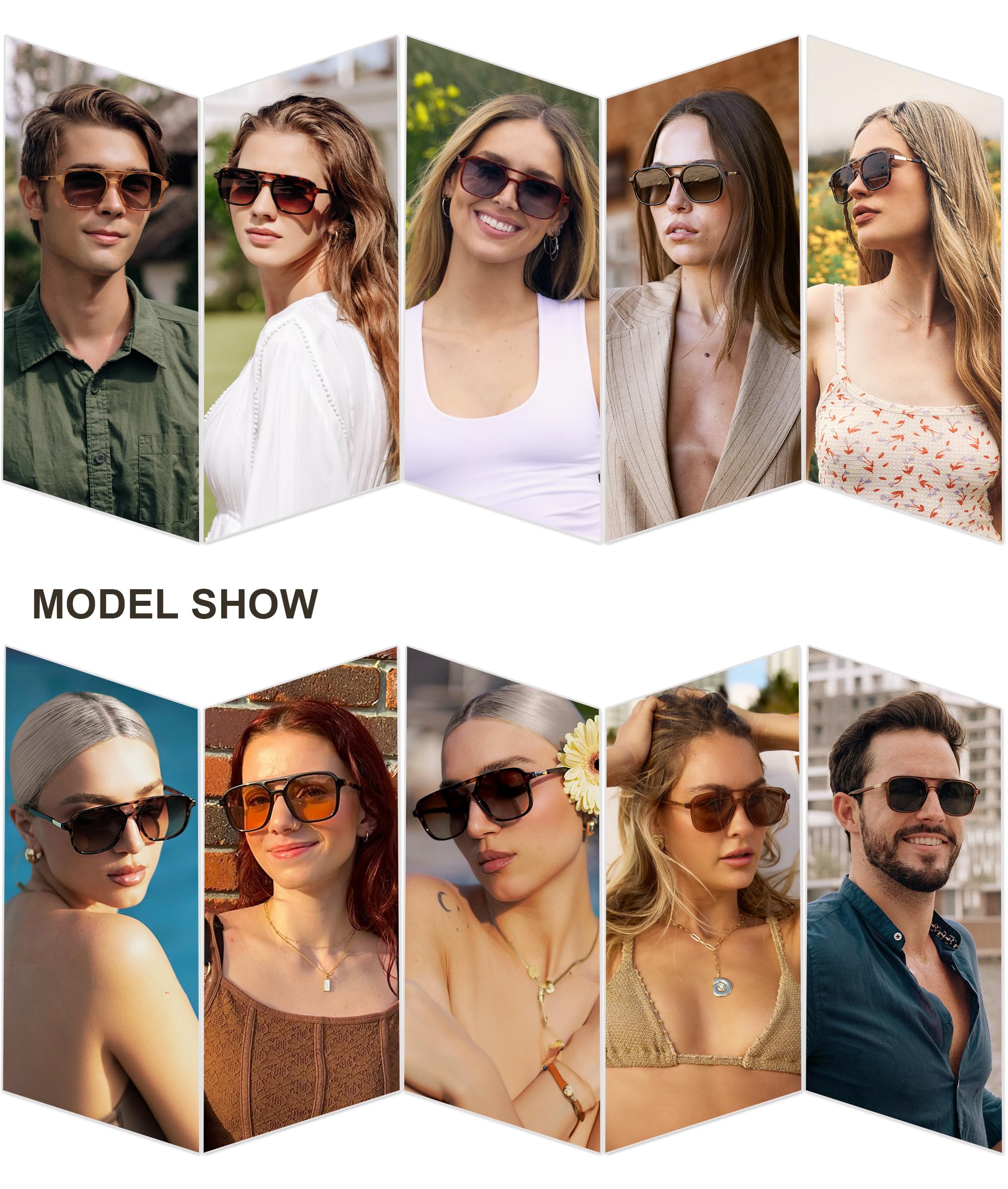 Sojos Retro Aviator Sunglasses Women Men Trendy Rectangle Shades