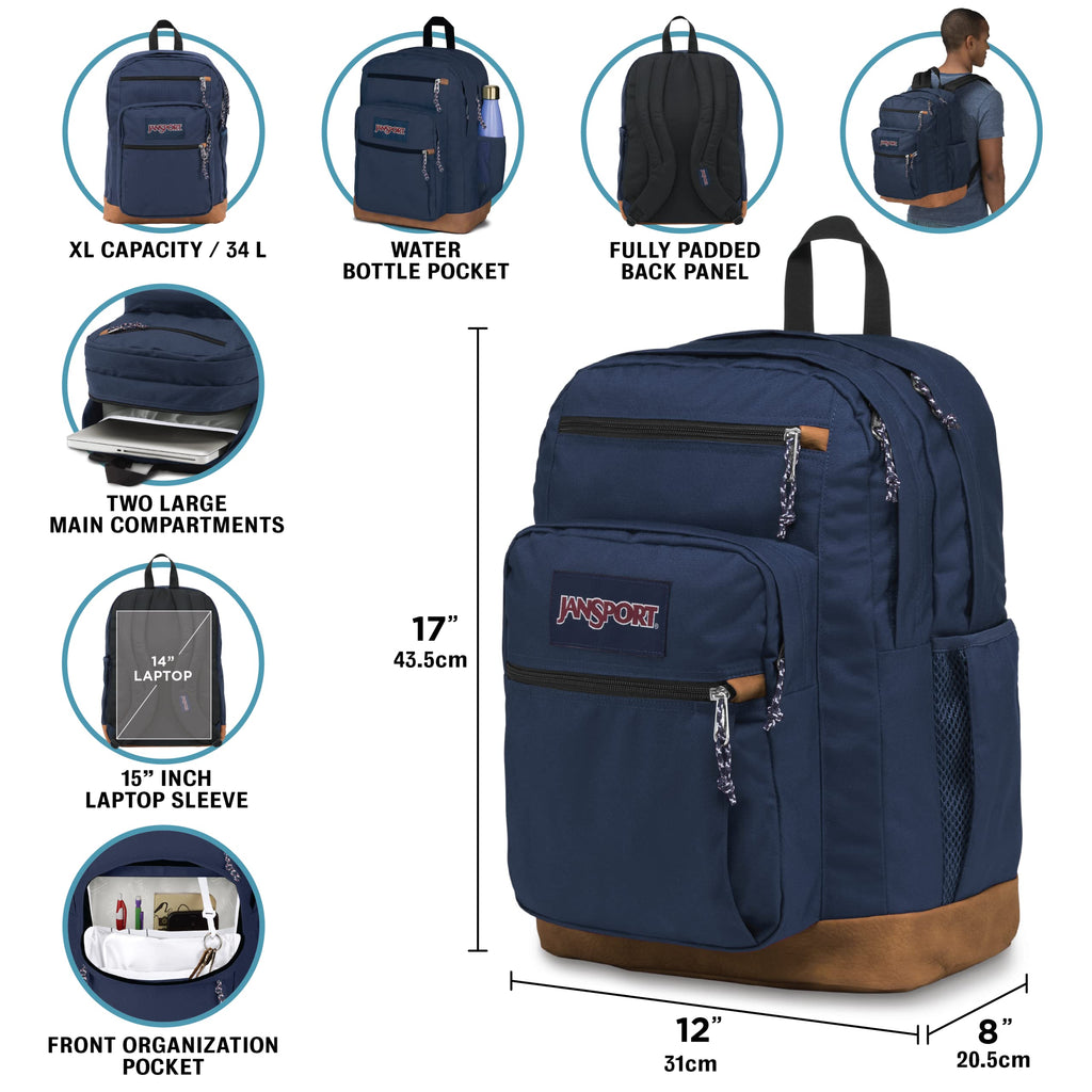 JanSport Cool Backpack, with 15-inch Laptop Sleeve - Large Computer Bag Rucksack with 2 Compartments, Ergonomic Straps