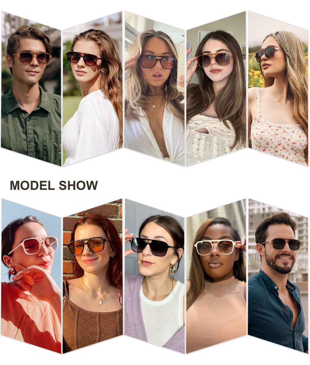 Sojos Retro Aviator Sunglasses Women Men Trendy Rectangle Shades
